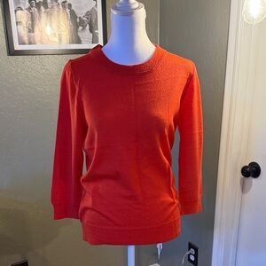 J. Crew Tippi Bright Orange Crewneck Sweater